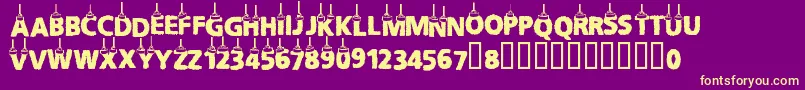 Cfchritsmasletters Font – Yellow Fonts on Purple Background