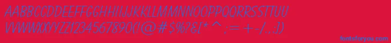 BalloonLightBt Font – Blue Fonts on Red Background