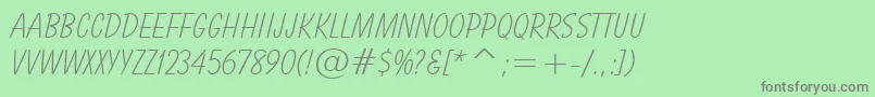 BalloonLightBt Font – Gray Fonts on Green Background