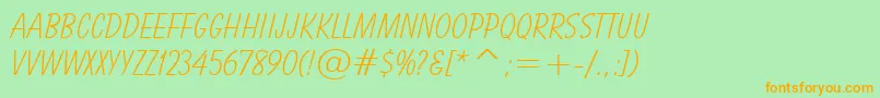 BalloonLightBt Font – Orange Fonts on Green Background