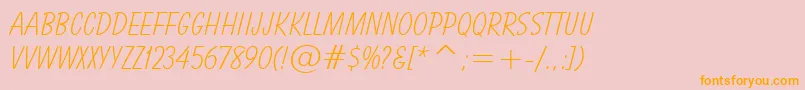 BalloonLightBt-Schriftart – Orangefarbene Schriften auf rosa Hintergrund