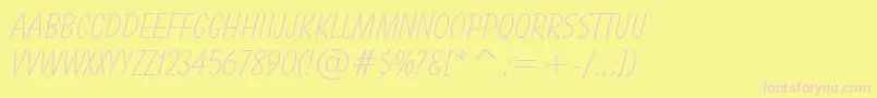 BalloonLightBt Font – Pink Fonts on Yellow Background