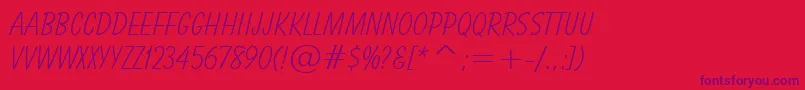 BalloonLightBt Font – Purple Fonts on Red Background