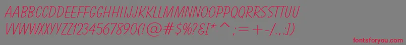 BalloonLightBt Font – Red Fonts on Gray Background