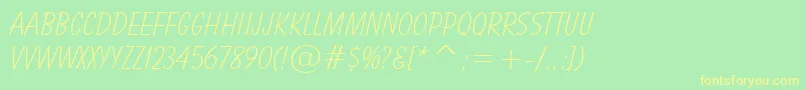 BalloonLightBt Font – Yellow Fonts on Green Background