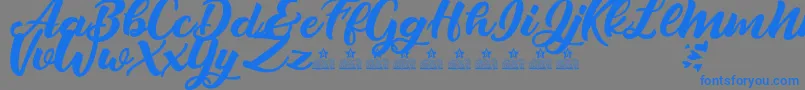 LoverArtefactsPersonalUse Font – Blue Fonts on Gray Background