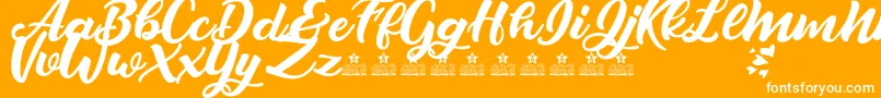 LoverArtefactsPersonalUse Font – White Fonts on Orange Background