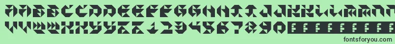 フォントParticulatorIii – 緑の背景に黒い文字