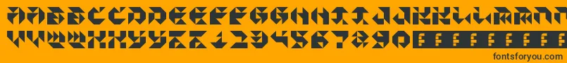 Шрифт ParticulatorIii – чёрные шрифты на оранжевом фоне