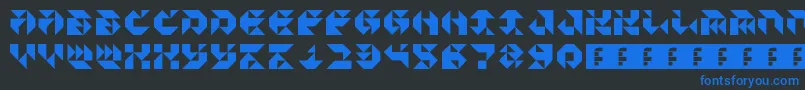 ParticulatorIii-fontti – siniset fontit mustalla taustalla