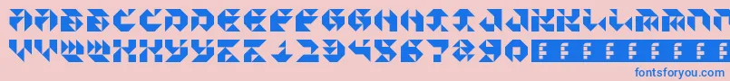 ParticulatorIii-fontti – siniset fontit vaaleanpunaisella taustalla