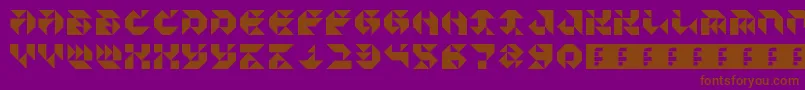 ParticulatorIii-Schriftart – Braune Schriften auf violettem Hintergrund