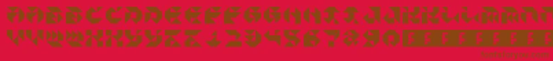 ParticulatorIii-fontti – ruskeat fontit punaisella taustalla