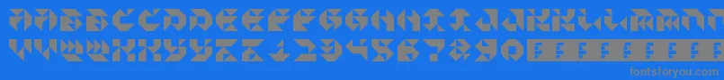 ParticulatorIii-fontti – harmaat kirjasimet sinisellä taustalla