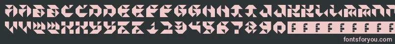 ParticulatorIii-fontti – vaaleanpunaiset fontit mustalla taustalla