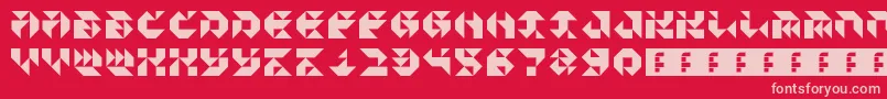 ParticulatorIii-Schriftart – Rosa Schriften auf rotem Hintergrund