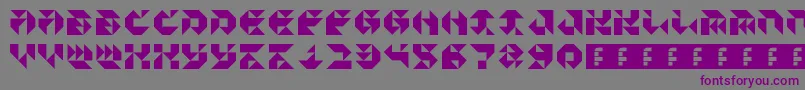 フォントParticulatorIii – 紫色のフォント、灰色の背景