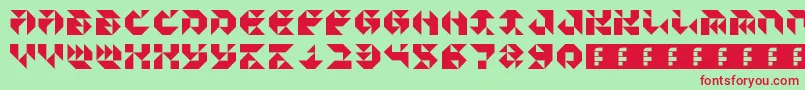Шрифт ParticulatorIii – красные шрифты на зелёном фоне
