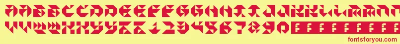 ParticulatorIii Font – Red Fonts on Yellow Background