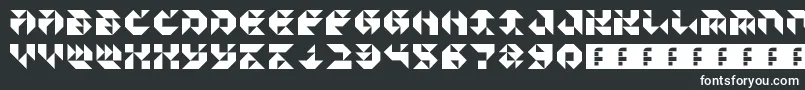 ParticulatorIii-fontti – valkoiset fontit mustalla taustalla