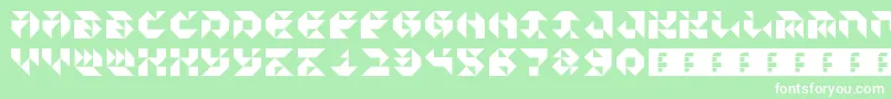Fonte ParticulatorIii – fontes brancas em um fundo verde
