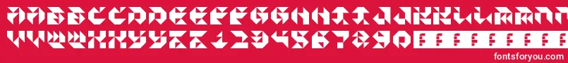 フォントParticulatorIii – 赤い背景に白い文字