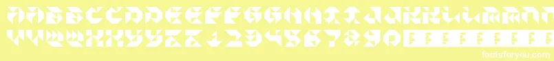 ParticulatorIii-fontti – valkoiset fontit keltaisella taustalla