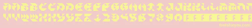 ParticulatorIii-Schriftart – Gelbe Schriften auf rosa Hintergrund