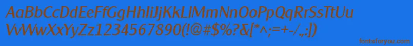 Clearlygothic Italic Font – Brown Fonts on Blue Background