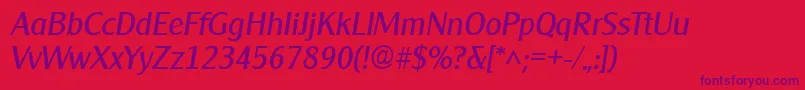 Clearlygothic Italic Font – Purple Fonts on Red Background