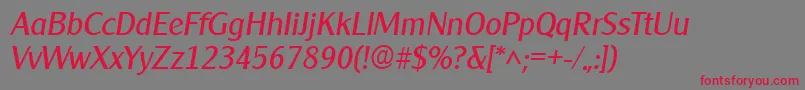 フォントClearlygothic Italic – 赤い文字の灰色の背景