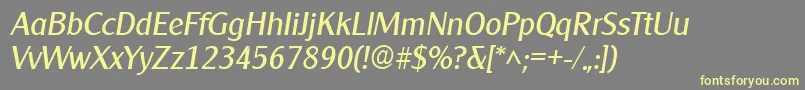Fonte Clearlygothic Italic – fontes amarelas em um fundo cinza