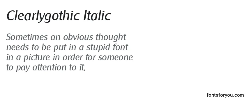 Fonte Clearlygothic Italic