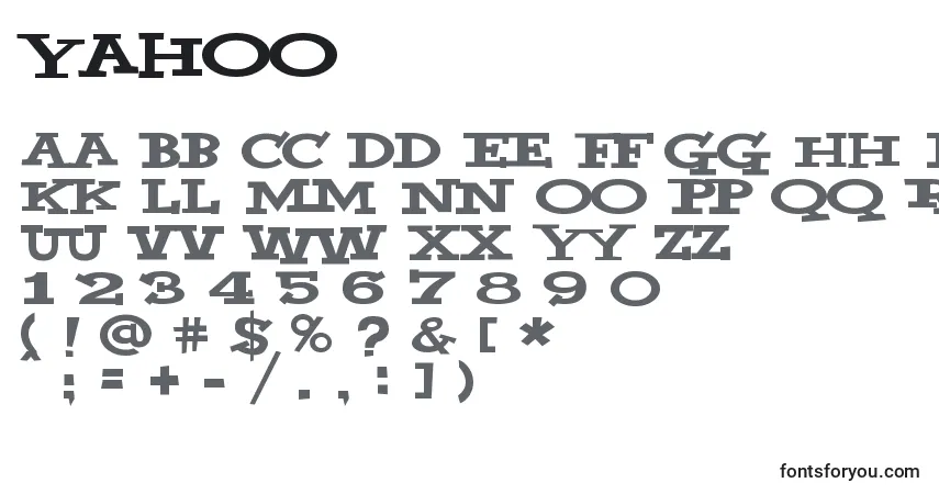 Yahoo Font – alphabet, numbers, special characters
