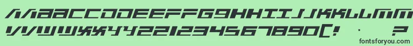 Fonte War2 – fontes pretas em um fundo verde