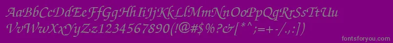 Подробнее о шрифте ZappedchancellorMeditalicsh Шрифт ZappedchancellorMeditalicsh – серые шрифты на фиолетовом фоне