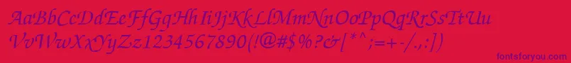 ZappedchancellorMeditalicsh Font – Purple Fonts on Red Background