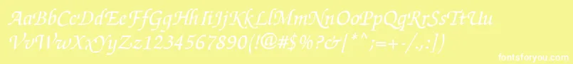 ZappedchancellorMeditalicsh Font – White Fonts on Yellow Background