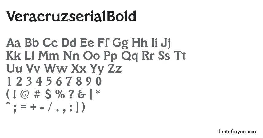 Шрифт VeracruzserialBold – алфавит, цифры, специальные символы