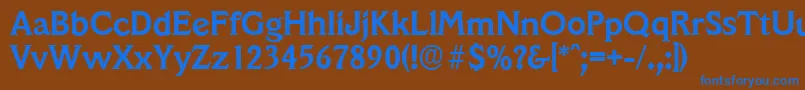 Weitere Informationen zur VeracruzserialBold-Schriftart VeracruzserialBold-Schriftart – Blaue Schriften auf braunem Hintergrund