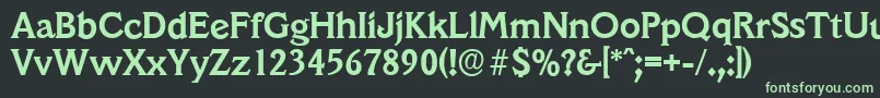 VeracruzserialBold Font – Green Fonts on Black Background