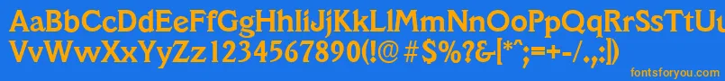 VeracruzserialBold Font – Orange Fonts on Blue Background