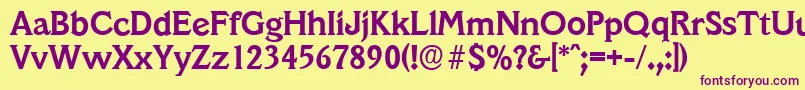 VeracruzserialBold Font – Purple Fonts on Yellow Background