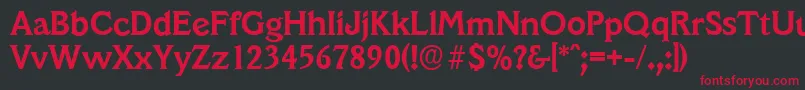 フォントVeracruzserialBold – 黒い背景に赤い文字