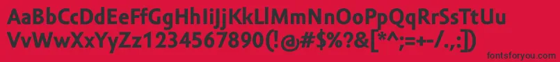 フォントAmorSansTextProBold – 赤い背景に黒い文字
