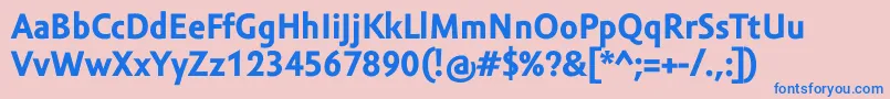 フォントAmorSansTextProBold – ピンクの背景に青い文字