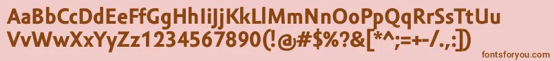 AmorSansTextProBold-fontti – ruskeat fontit vaaleanpunaisella taustalla