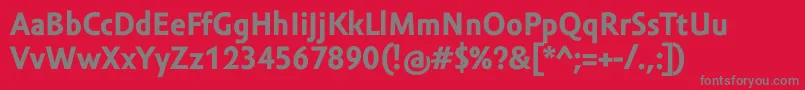 フォントAmorSansTextProBold – 赤い背景に灰色の文字