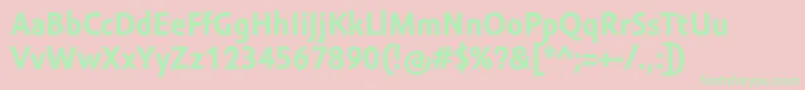 AmorSansTextProBold-fontti – vihreät fontit vaaleanpunaisella taustalla