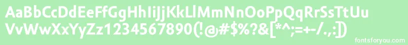 フォントAmorSansTextProBold – 緑の背景に白い文字